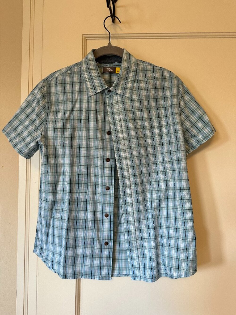 Rumi + Ryder Short Sleeve Button Down Plaid Shirt/ Boys L (12-14)